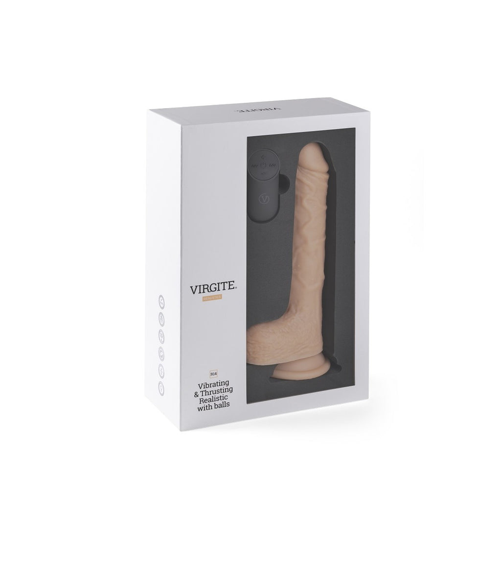 VIBRATORE REALISTICO SU E GIÙ R14" 23CM CON TELECOMANDO"