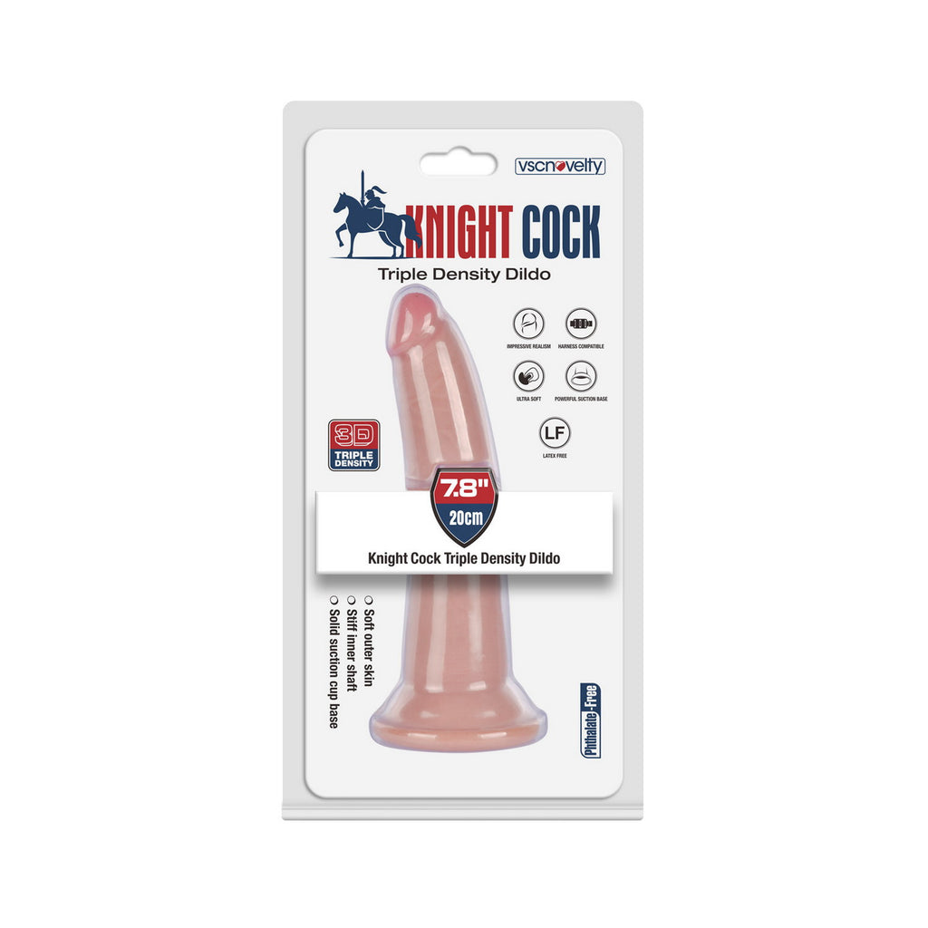 VSC Novelty - Knight Cock 3D Triple Density Dildo - 7.8"