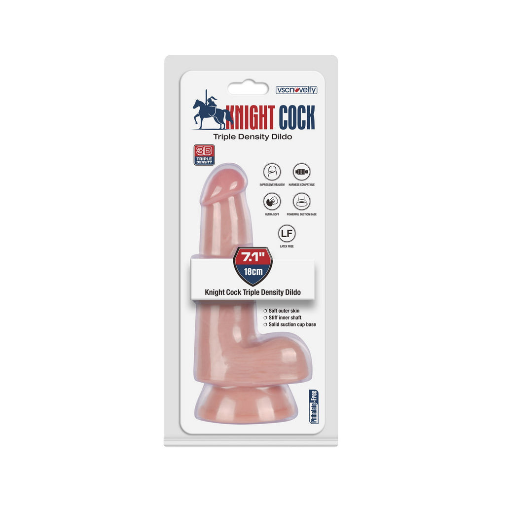 VSC Novelty - Knight Cock 3D Triple Density Dildo - 7.1"