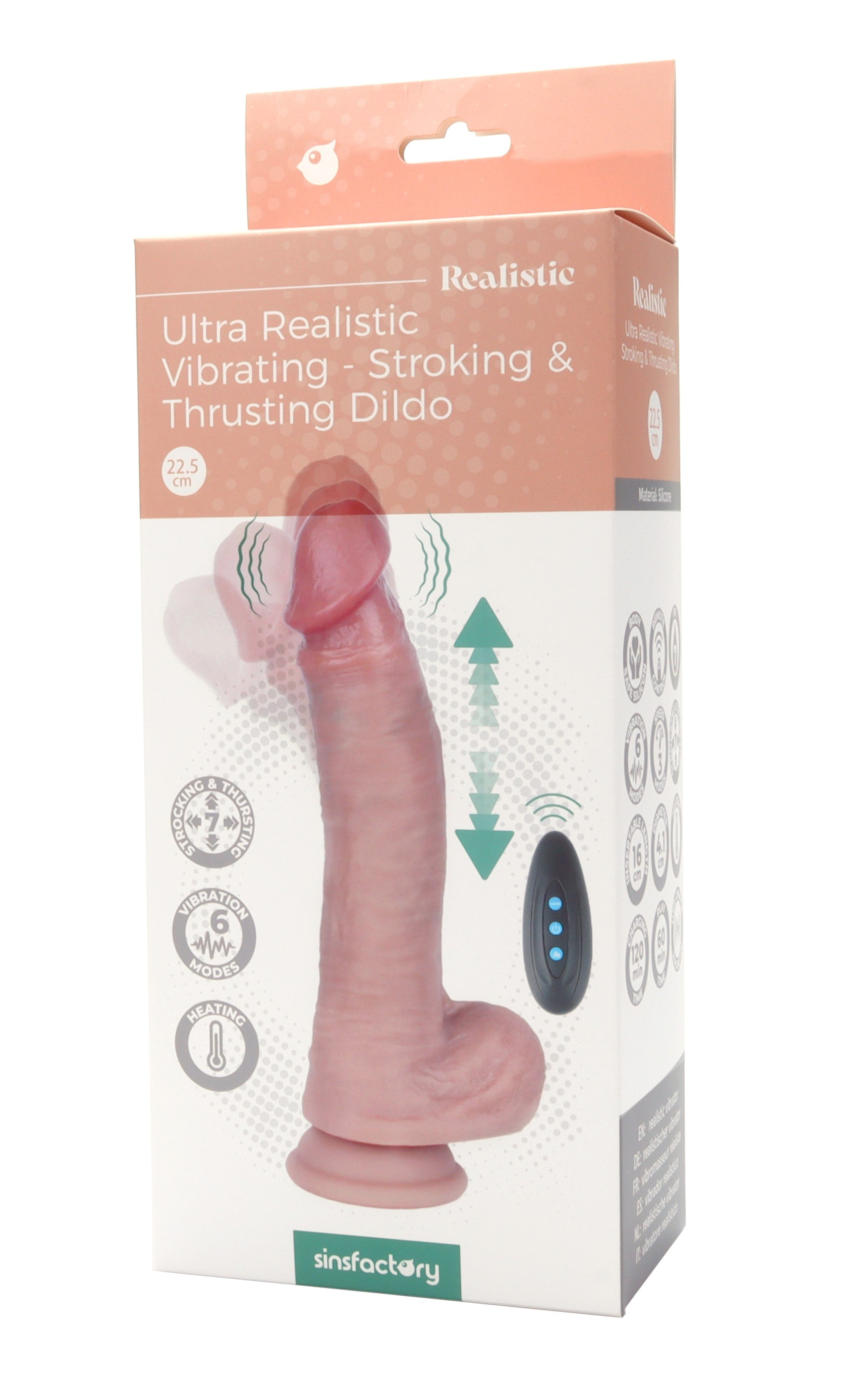 SinsFactory - Ultra Realistic Vibrating - Stroking & Thrusting Dildo 22,50 cm