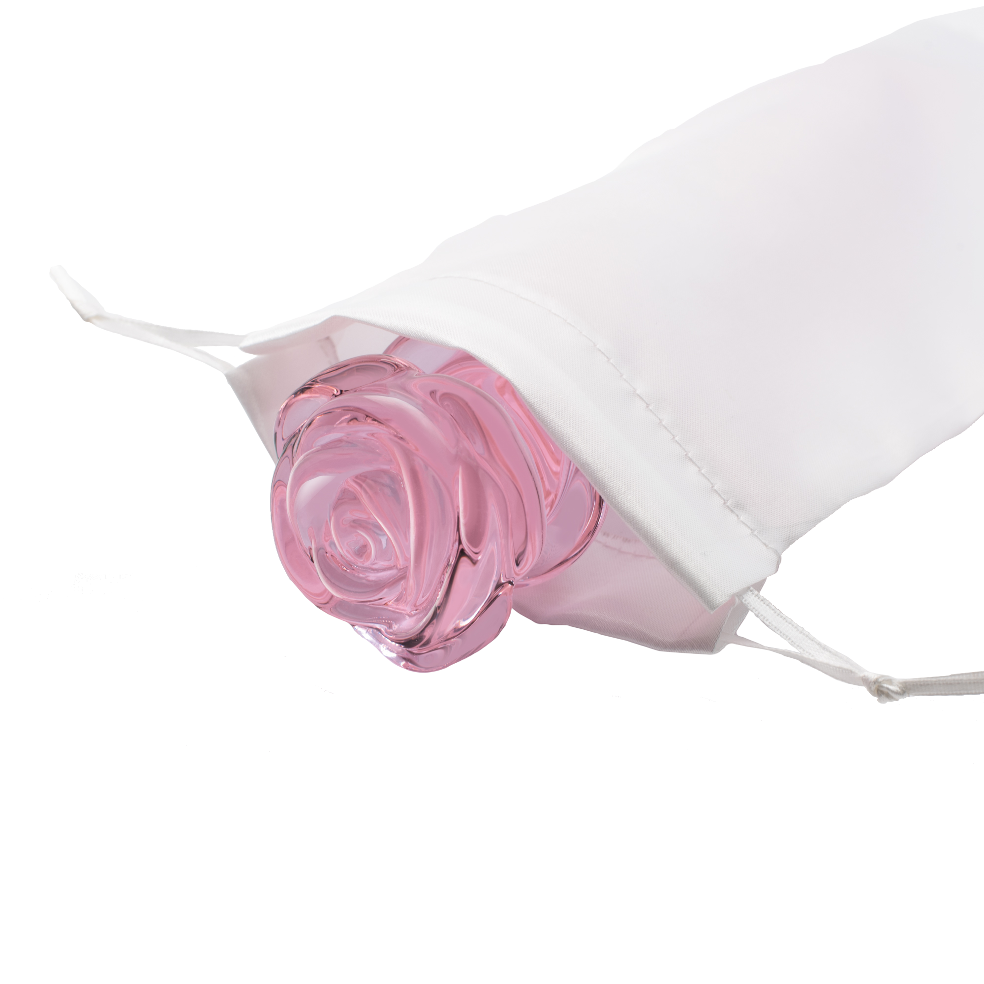 Tappo in vetro smaltato a forma di rosa con perline