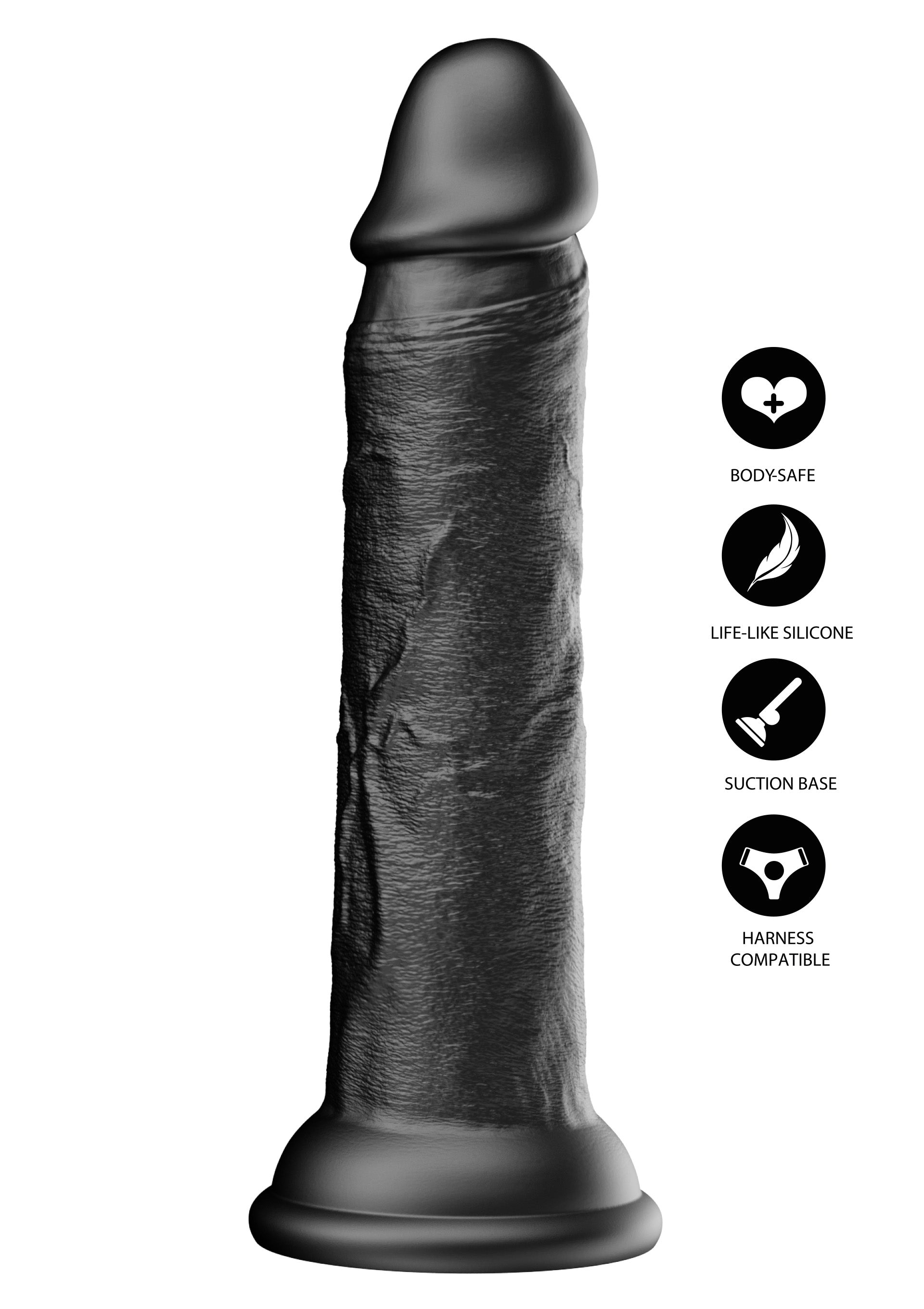 Dildo realistico in silicone liquido 17 cm nero